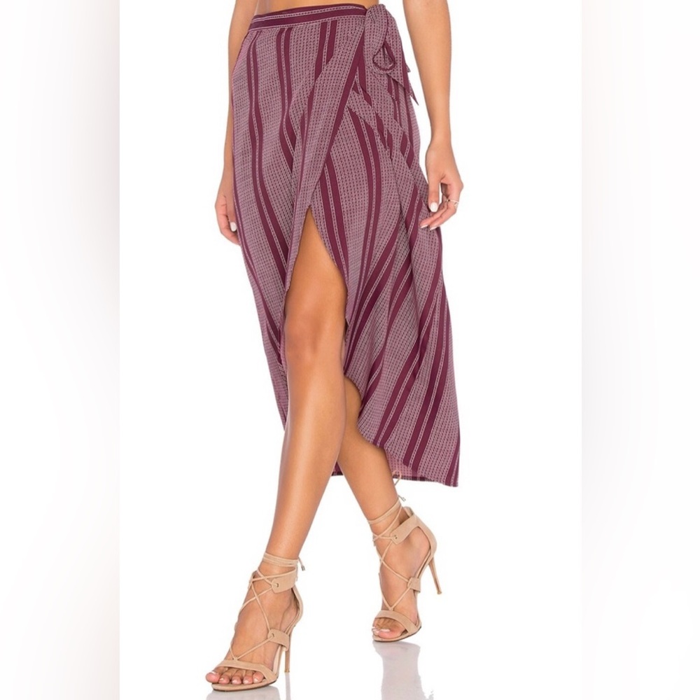 Band of Gypsies Set: high low wrap skirt and crop top billowy blouse Size L
